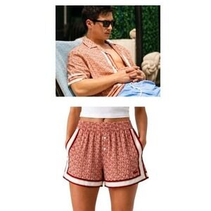 Lacoste Women 38 Monogram Print Shorts Heated Rivalry Shane Hollander Small Flaw